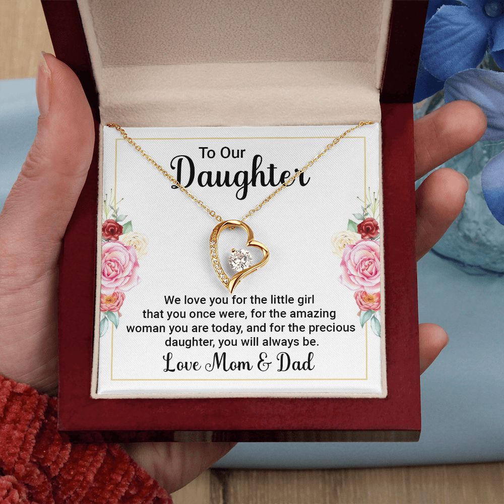 To Our Daughter Forever Love Necklace Love Mom and Dad