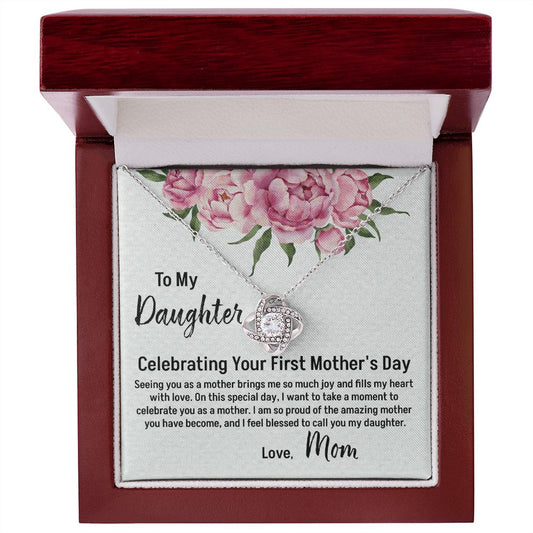 Daughter's First Mother's Day Necklace with Message Card
