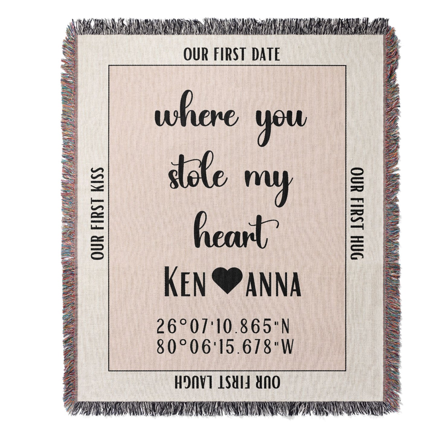 Personalized Woven Blanket Gift for Birthday, Valentines Day Gift, I love You Gift