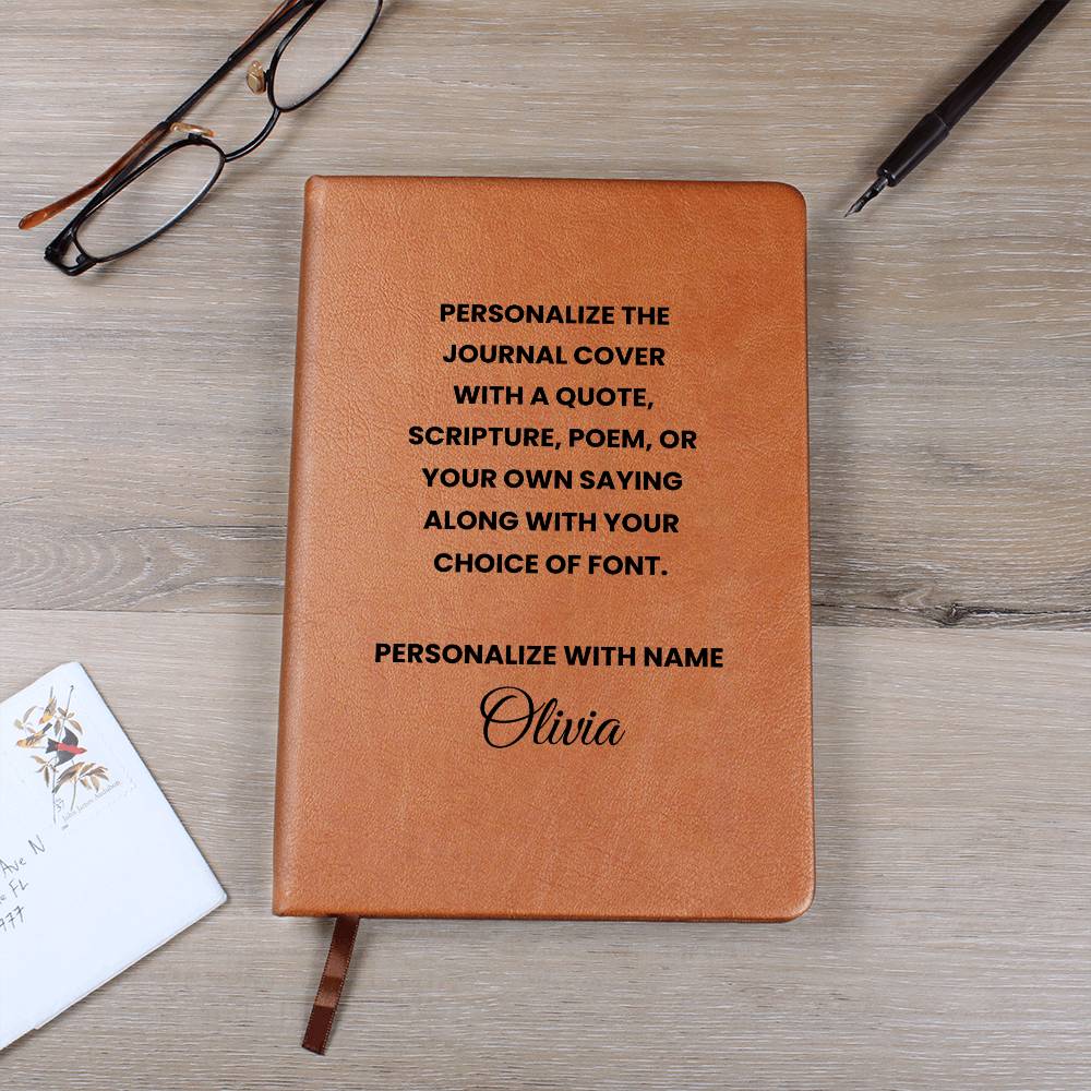 Personalized Leather Journal with Custom Quote or Saying