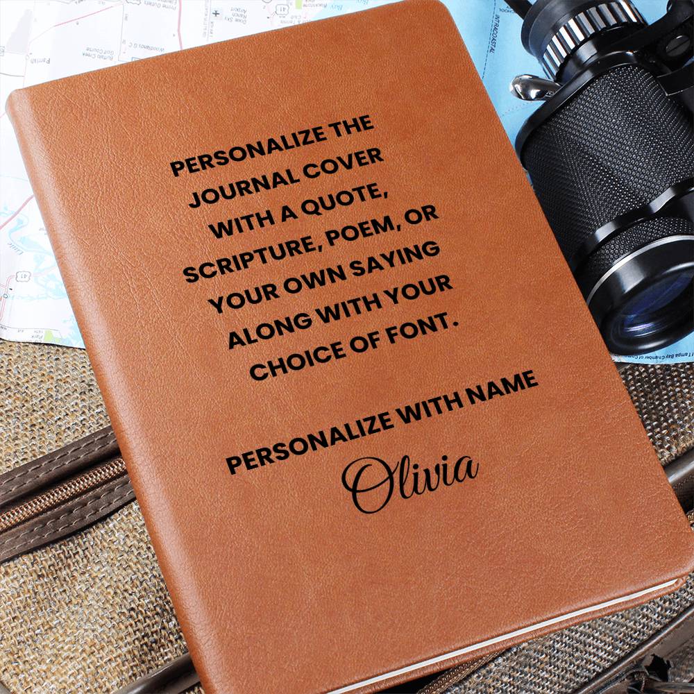 Personalized Leather Journal with Custom Quote or Saying