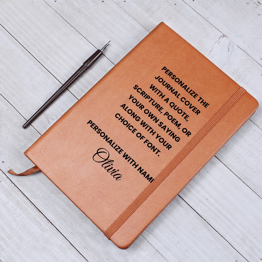 Personalized Leather Journal with Custom Quote or Saying