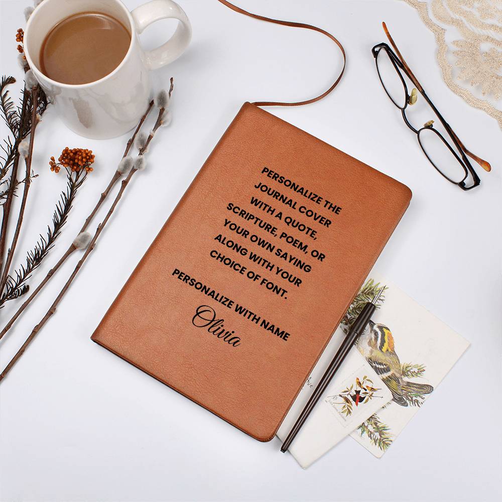 Personalized Leather Journal with Custom Quote or Saying