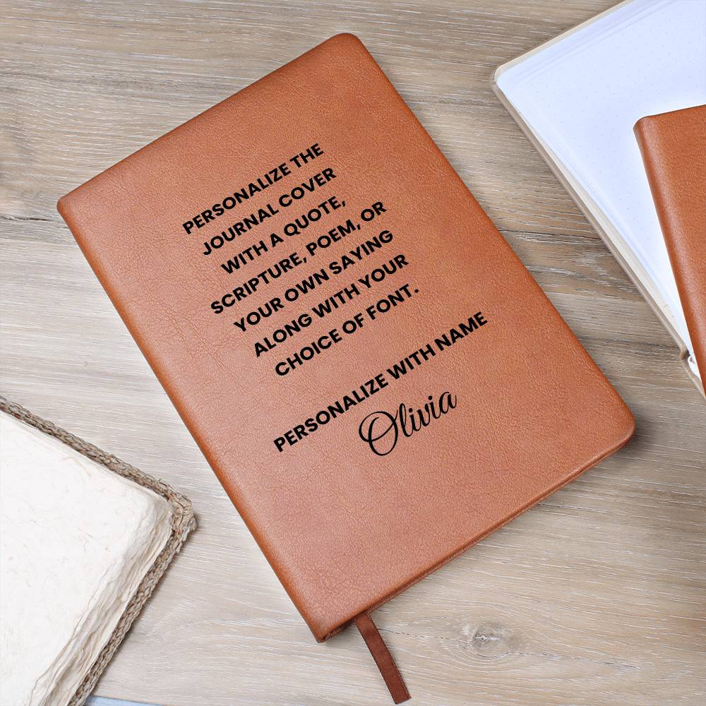 Personalized Leather Journal with Custom Quote or Saying