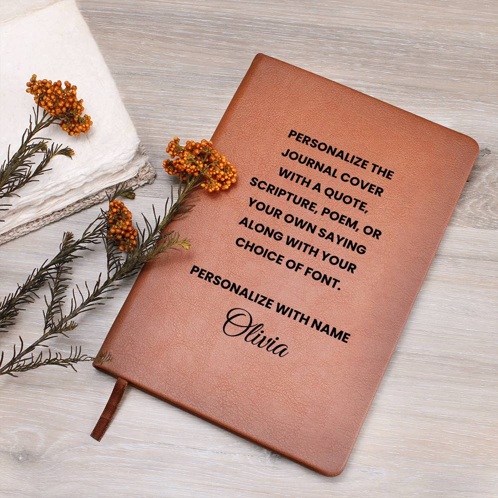 Personalized Leather Journal with Custom Quote or Saying