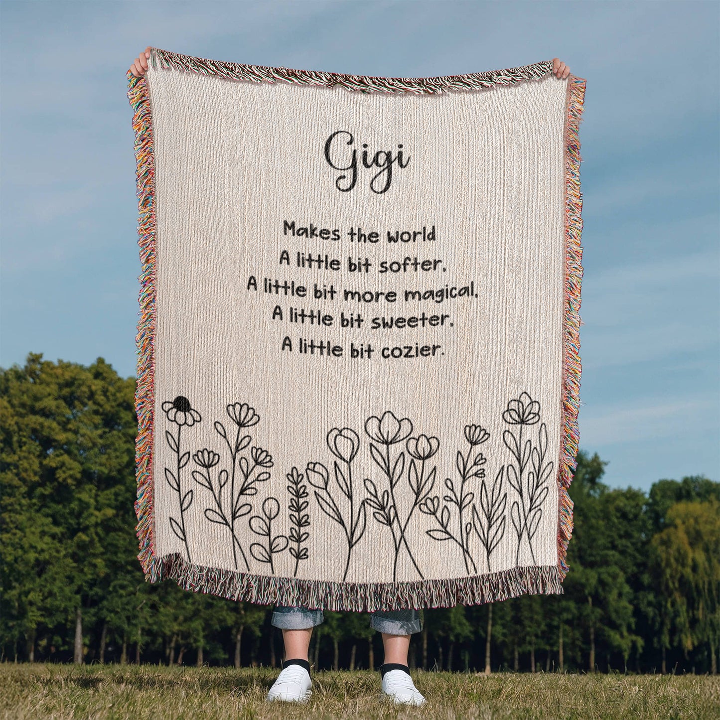 Custom Woven Blanket Grandma Throw Blanket Christmas Gift for Grandma Grandmom Present