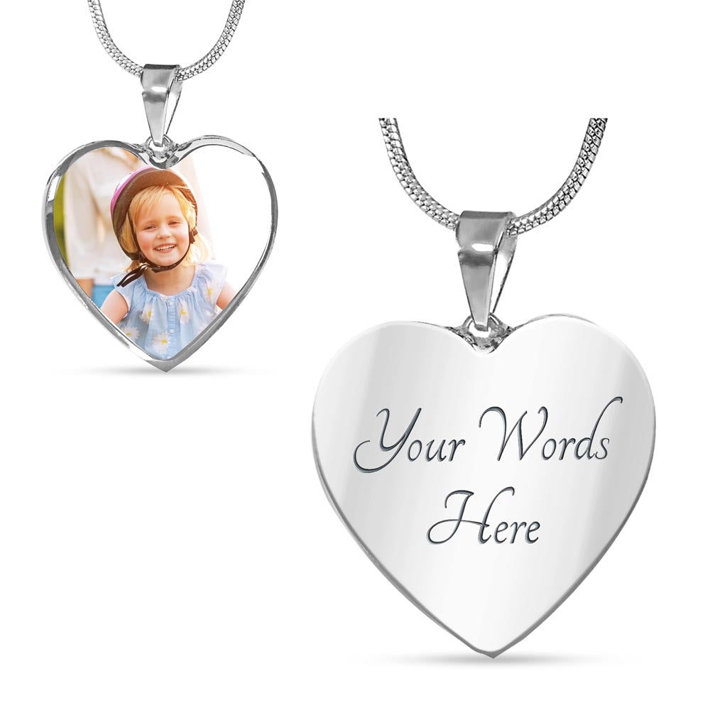 Custom Photo Heart Pendant