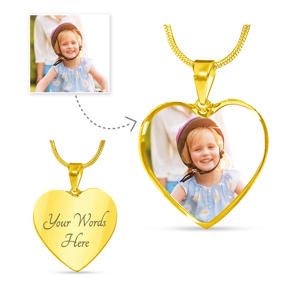 Custom Photo Heart Pendant