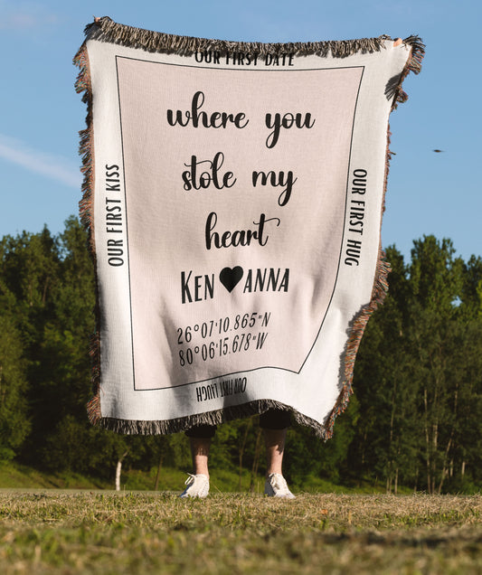 Personalized Woven Blanket Gift for Birthday, Valentines Day Gift, I love You Gift