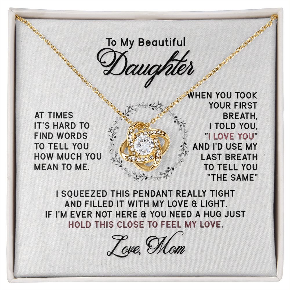 To My Beautiful Daughter Necklace