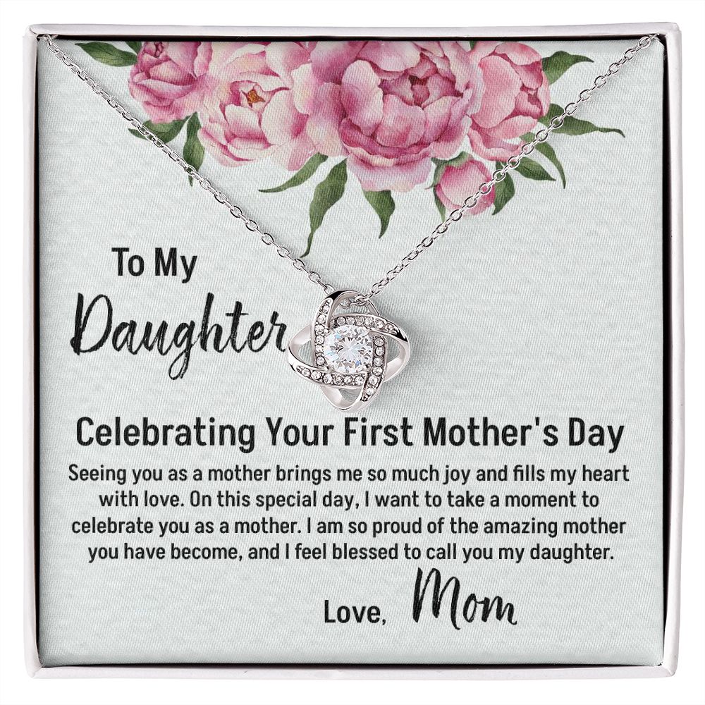 Daughter's First Mother's Day Necklace with Message Card