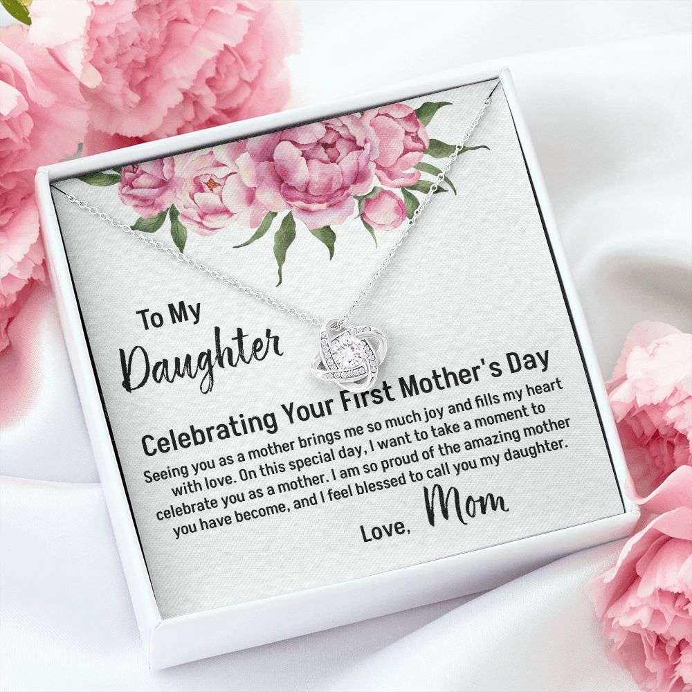 Daughter's First Mother's Day Necklace with Message Card