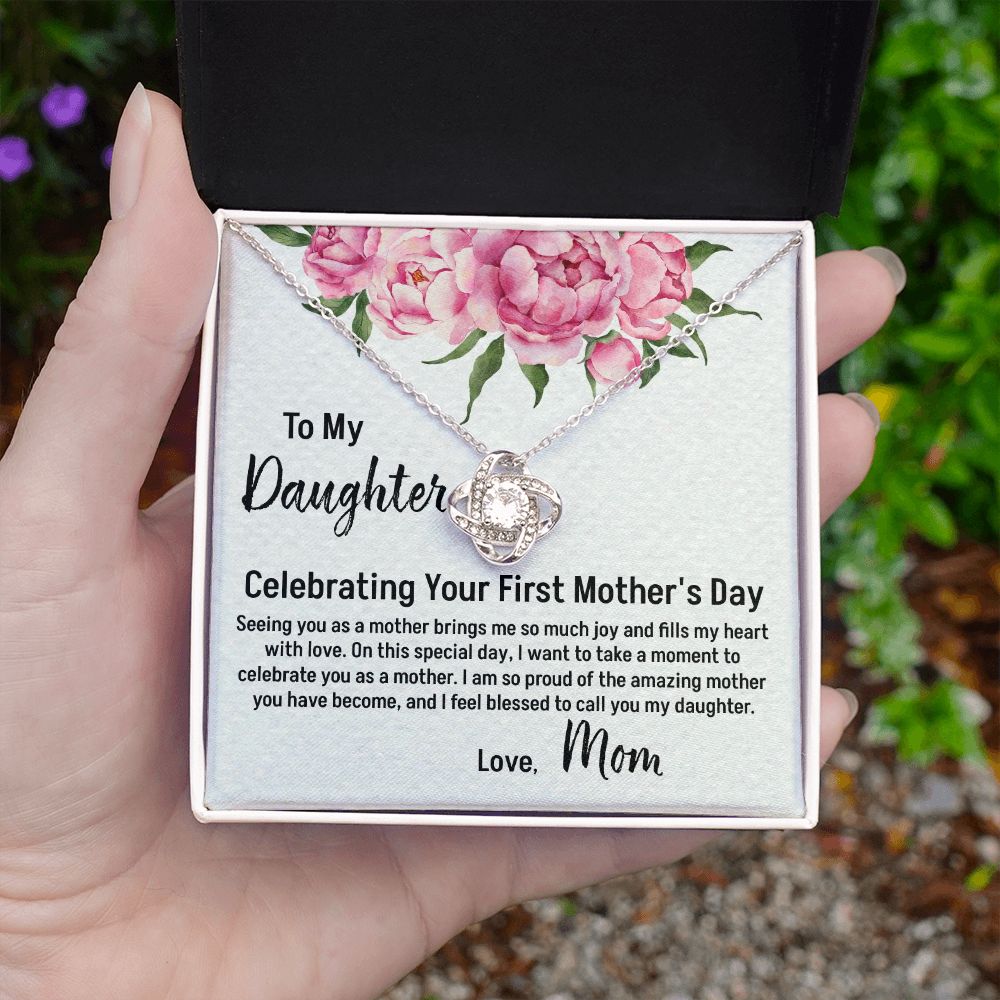 Daughter's First Mother's Day Necklace with Message Card