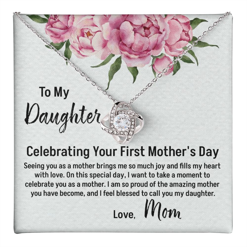 Daughter's First Mother's Day Necklace with Message Card