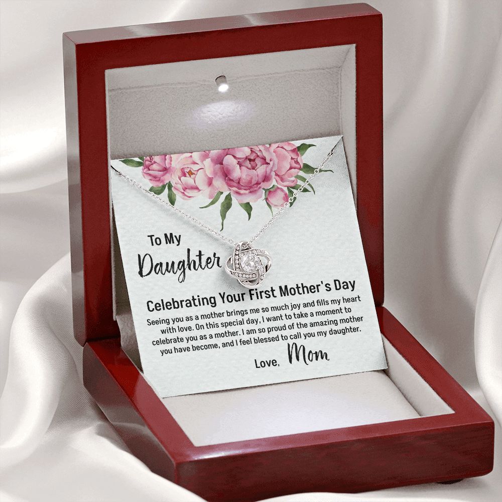 Daughter's First Mother's Day Necklace with Message Card
