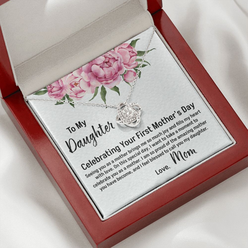 Daughter's First Mother's Day Necklace with Message Card